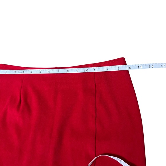 PROFILE Red Mini Skirt with Slit High Waist Zip Back Women's Small - Picture 4 of 7